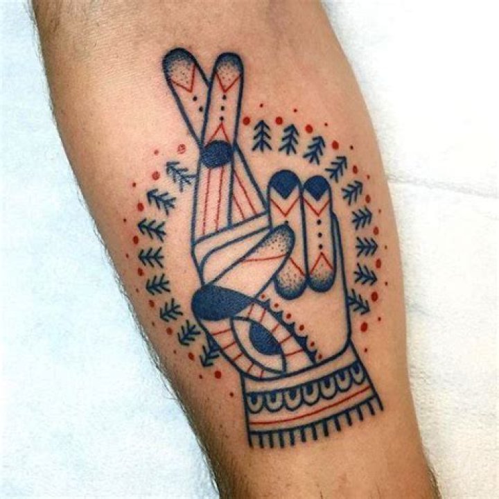 50 Fingers Crossed Tattoo Designs For Men Hand Gesture Ink Ideas
