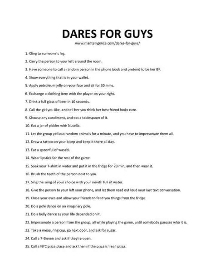 61 Best Dares For Guys This is the only list you'll need. in 2021