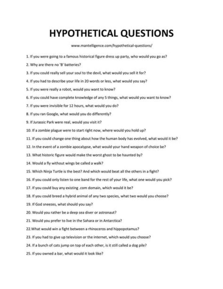 62+ Best Hypothetical Questions (Funny, Weird, Deep) [2023