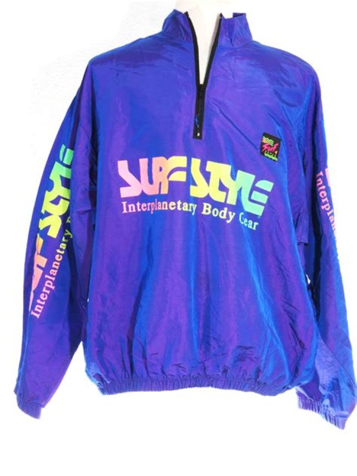 90s Surf Style Purple Reflective Windbreaker 5 Star Vintage