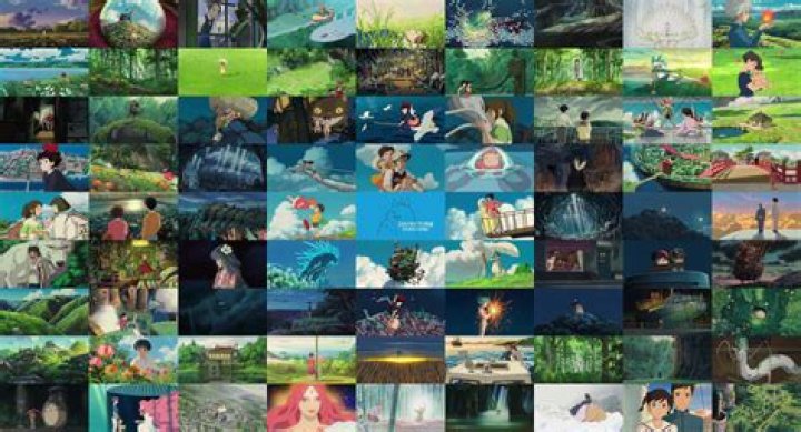 A collage of Studio Ghibli movies alongside the manga on which they were based.