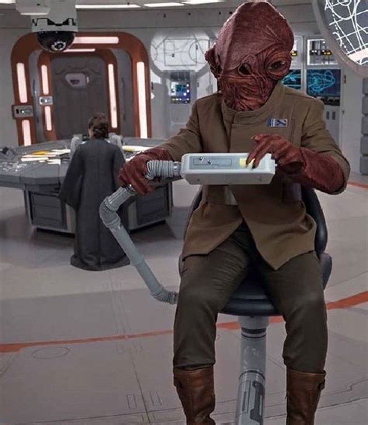 Admiral Ackbar on the bridge of his ship in Return of the Jedi