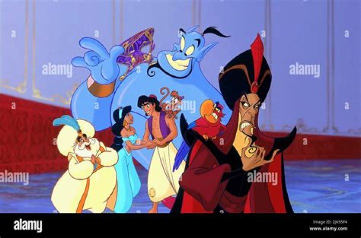 Aladdin talks to the Genie in the live-action Disney remake of Aladdin