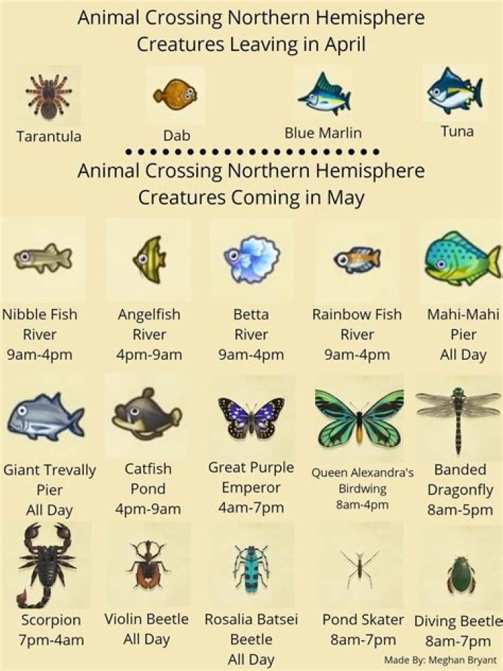 Animal Crossing: New Horizons Bugs, Fish, and Sea Creatures Leaving After
February