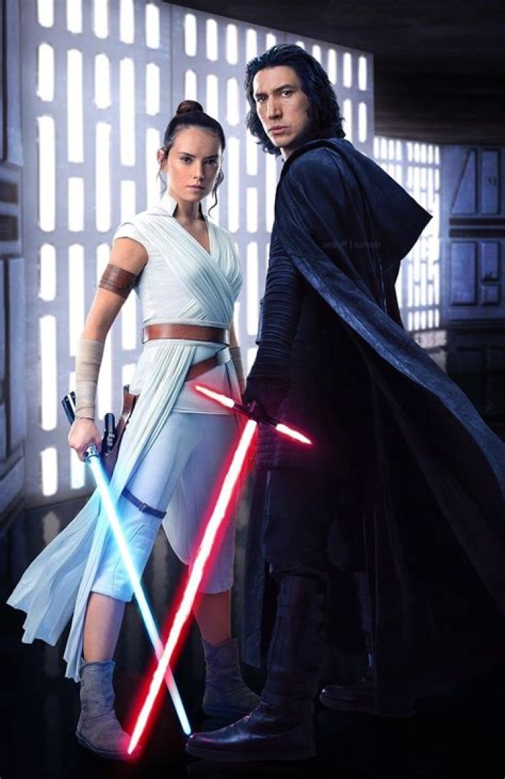 Ben Solo and Rey in The Rise of Skywalker.
