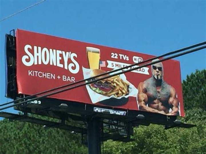 Billboard for Scott Steiner's Shoney's restaurant