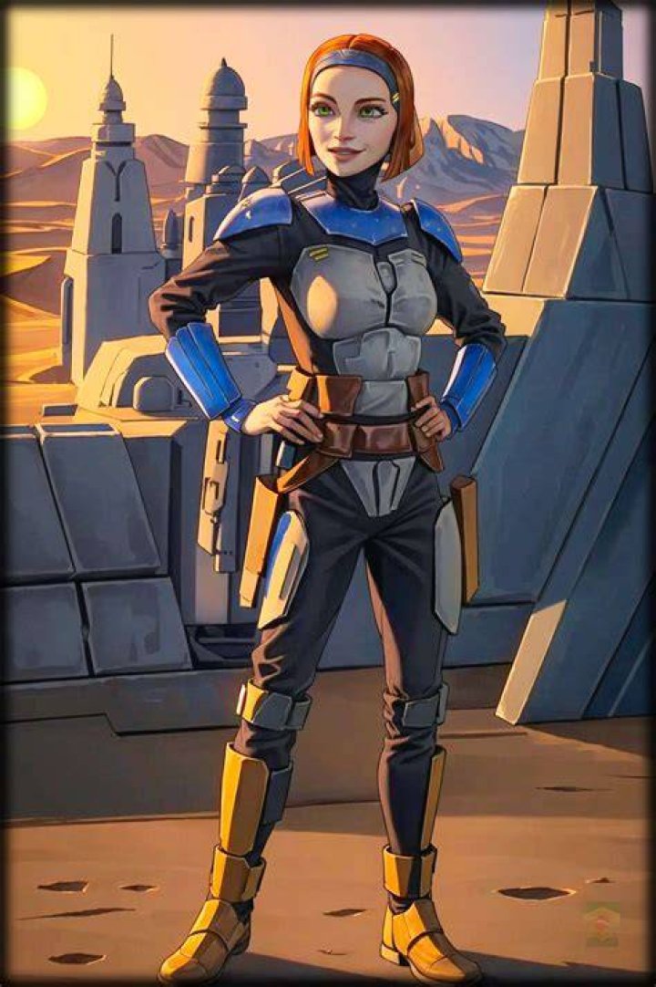 Bo-Katan in Clone Wars and Katee Sackhoff in The Mandalorian