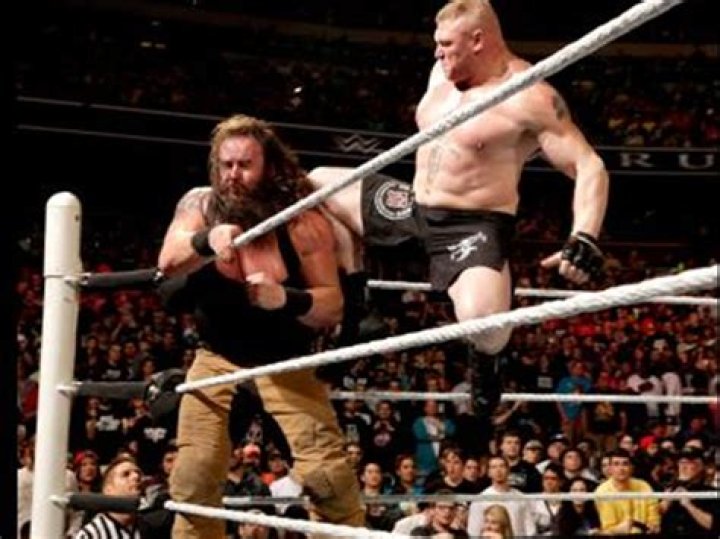 Brock Lesnar punches Braun Strowman
