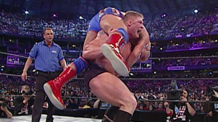 Brock Lesnar v Kurt Angle v Big Show Vengeance 2003 Cropped