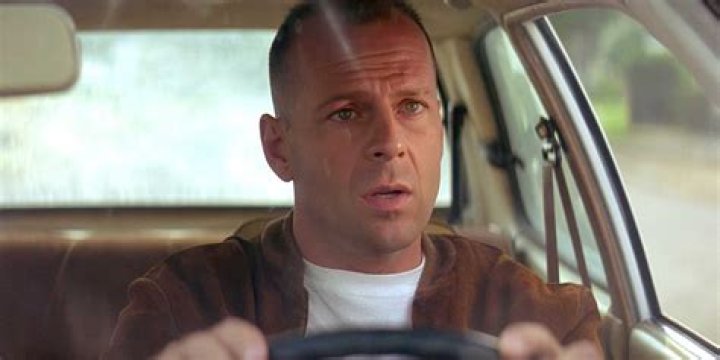 Bruce Willis driving a car in Pulp Fiction