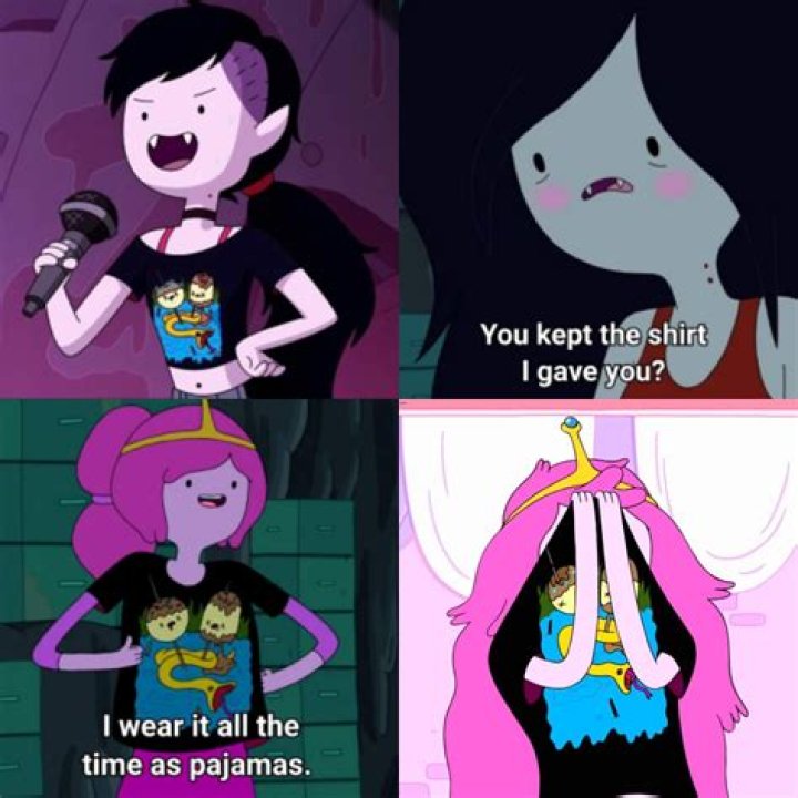 Bubblegum Wearing Marceline's Shirt