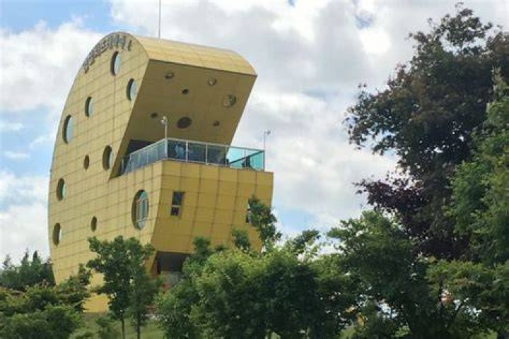 Buildings at the Imsil theme park are shaped like huge tranches of cheese. Photo / facebook.com