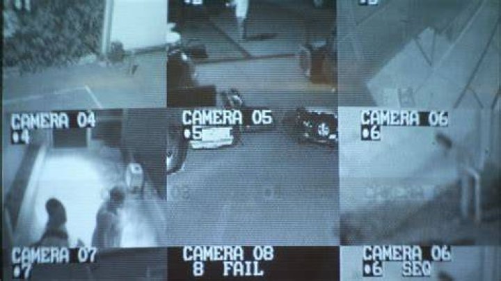 CCTV footage of a man destroying traffic-calming measures in Oxford. Photo / ITV