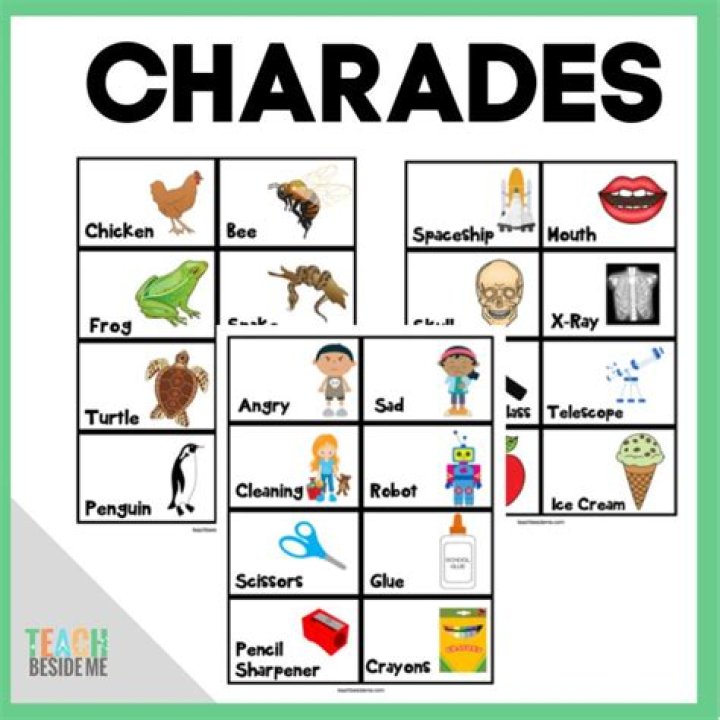 Charades Idea Cards for Kids in 2021 Charades for kids, Fun games for