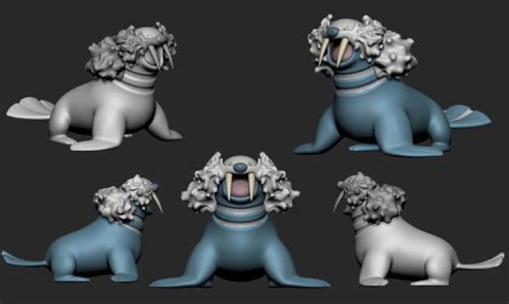 Close-up of Walrein roaring in the Pok&eacute;mon anime.