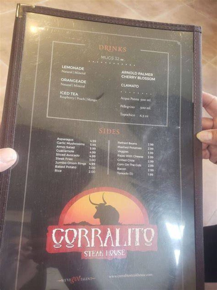 Corralito Steakhouse (Sunland Park) Menu Las Cruces &bull; Order Corralito