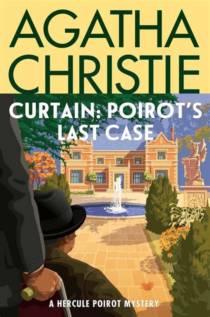 Cover art of Curtain Poirot's Last Case showing a black bottle with a skull and crossbones on it.