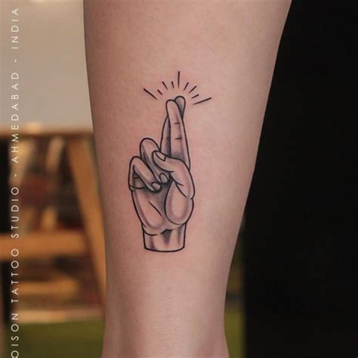 Crossed Fingers Tattoo Design Black Poison Tattoos