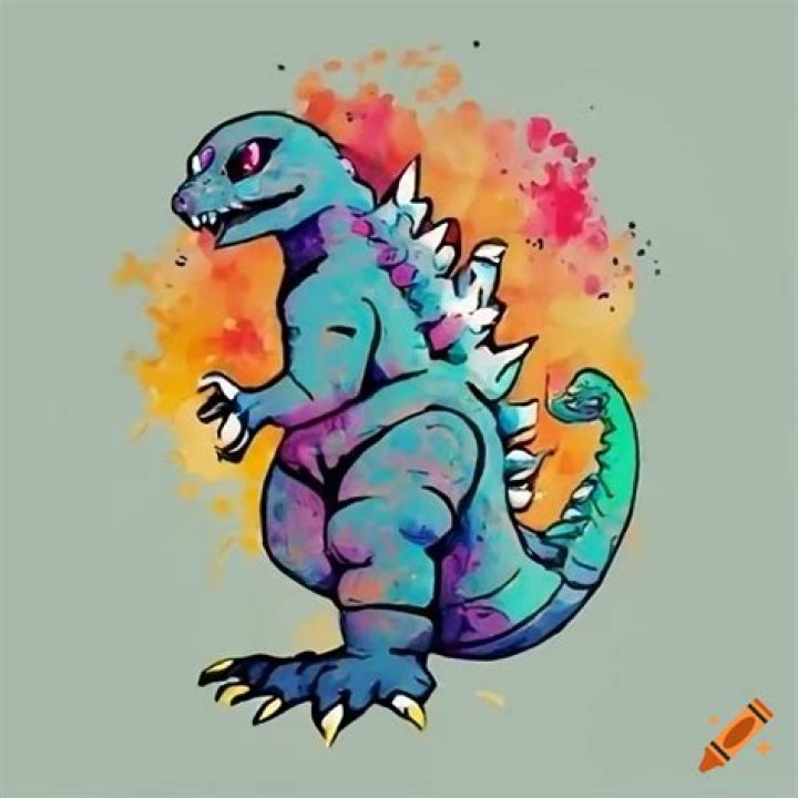 Cute godzilla tattoo design on Craiyon