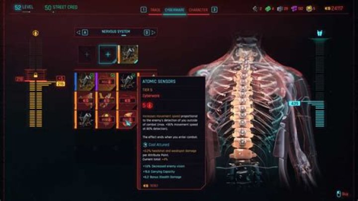 Cyberpunk 2077 Atomic Sensors New Nervous System Cyberware