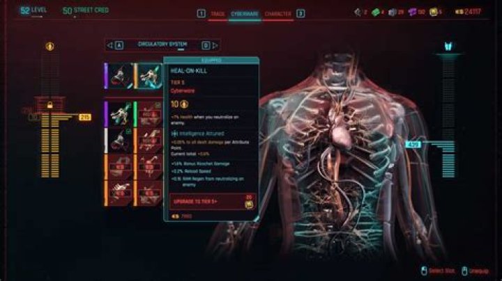 Cyberpunk 2077 Heal On Kill New Circulatory System Cyberware