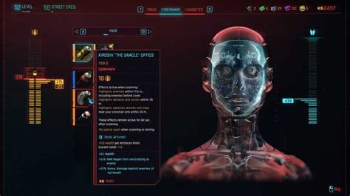 Cyberpunk 2077 Kiroshi The Oracle Optics New Face Cyberware