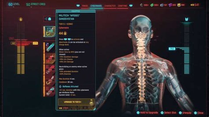 Cyberpunk 2077 Militech Apogee Sandevistan New Operating System Cyberware