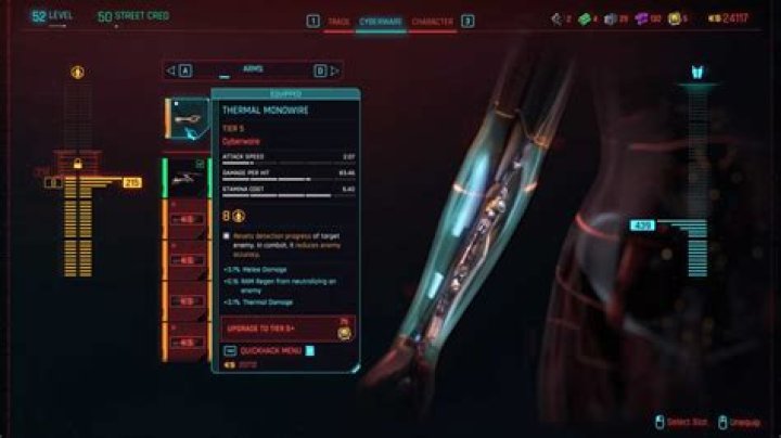 Cyberpunk 2077 Thermal Monowire New Arms Cyberware