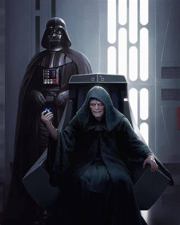 Darth Vader and the Emperor looking at the Death Star