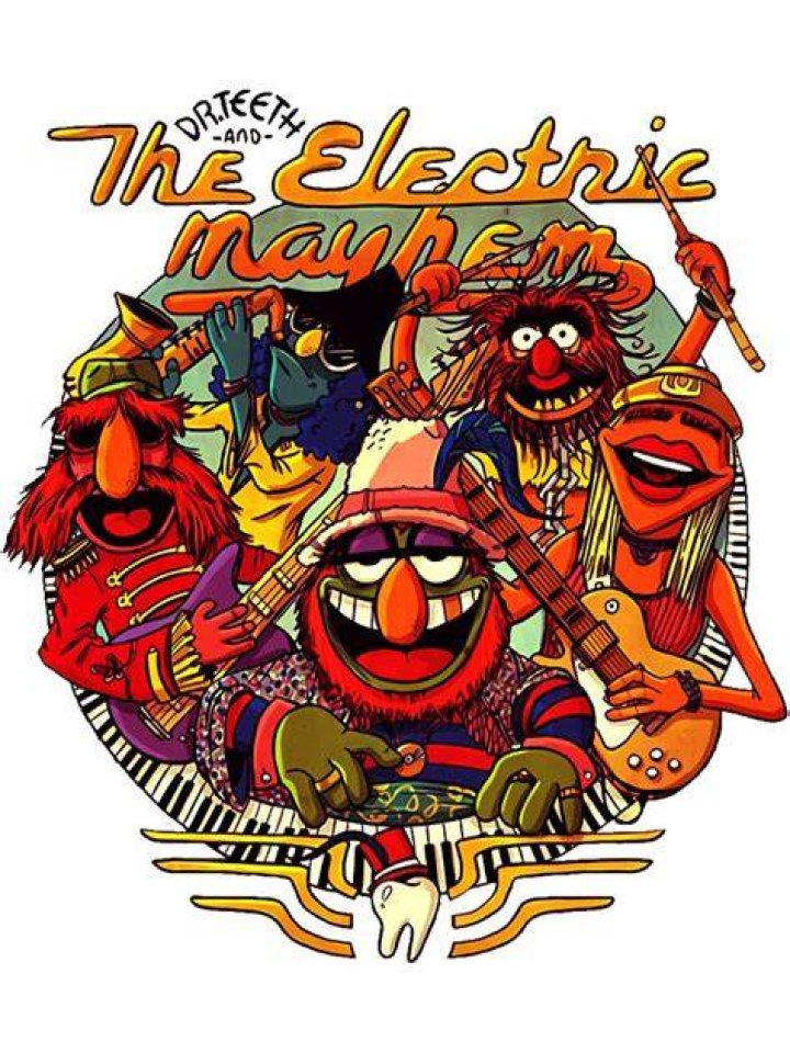 Dr. Teeth And The Electric Mayhem working together as a band in the Muppets