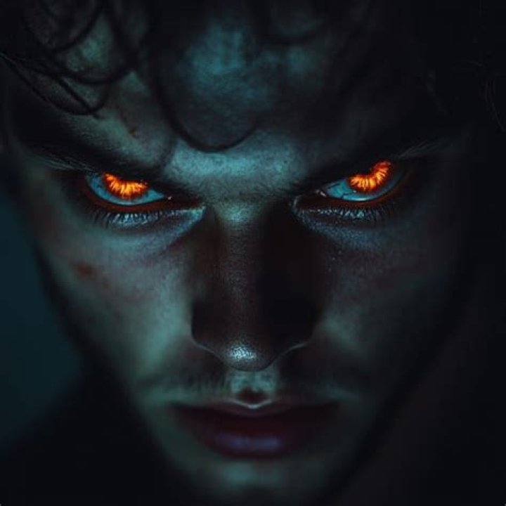 Drew with his eyes being scanned by AI from the Margaux movie