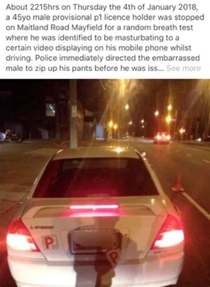 Driver caught masturbating after watching 'certain video' on phone