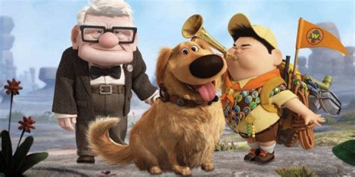 Dug, Carl, and Russell in Pixar's Up