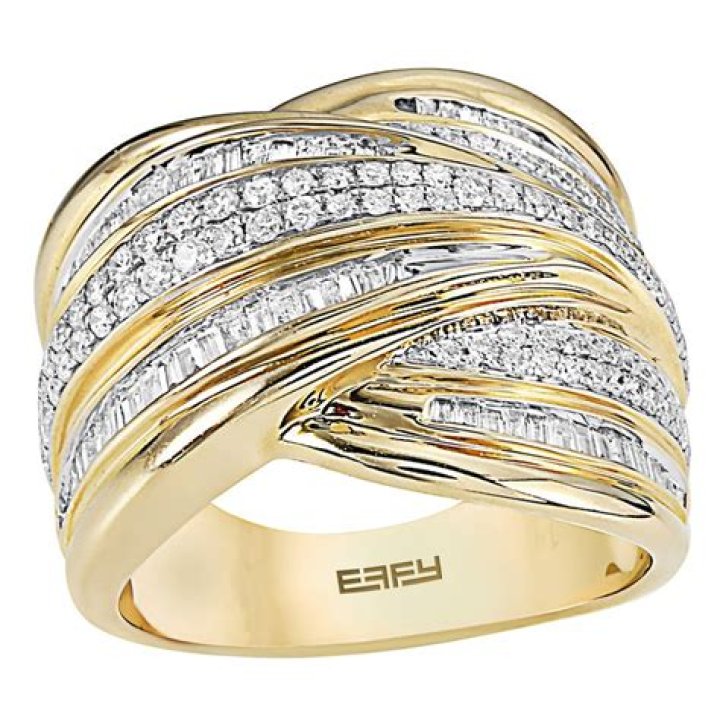Effy 14 Karat Yellow Gold Multi Colored Sapphire and Diamond Crossover