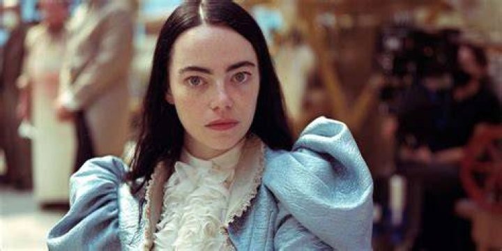 Emma Stone as Bella Baxter looking up in Poor Things