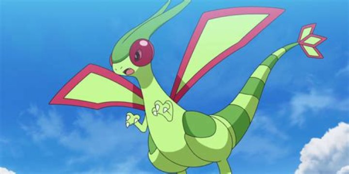Flygon soars through the air in the Pok&eacute;mon anime
