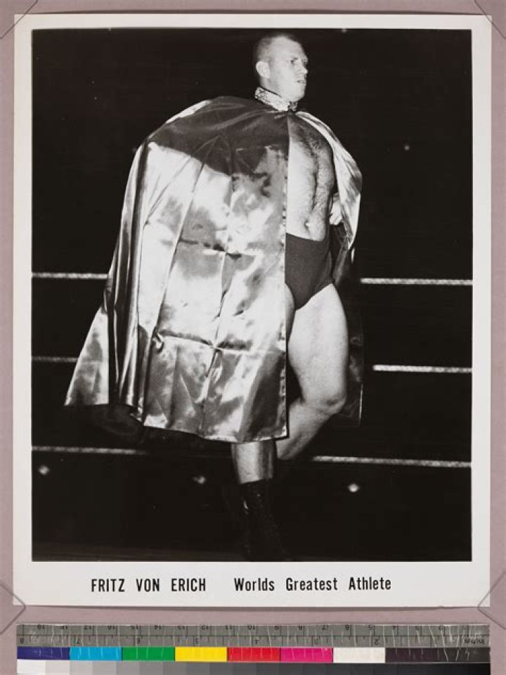 Fritz Von Erich in a wrestling match.