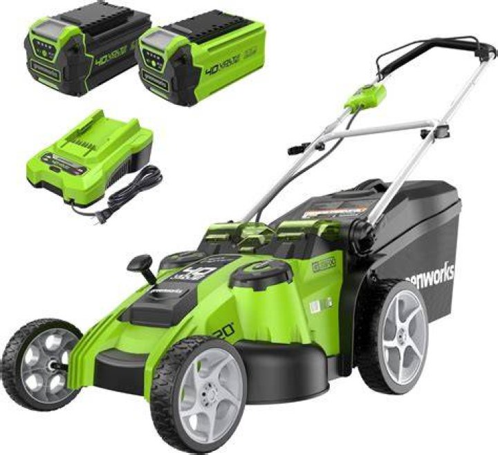 Greenworks Cordless 40V 20Inch Dual Blade Lawn Mower, 2.0 AH & 4.0 AH