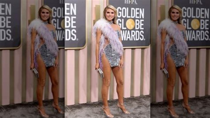 Heidi Klum minidress feathers Golden Globes