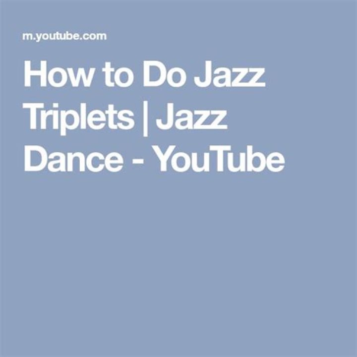 How to Do Jazz Triplets Jazz Dance YouTube