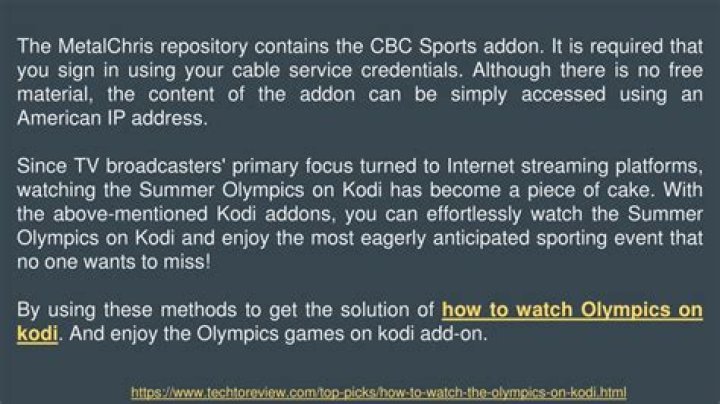 How to watch Olympics on Kodi for free with 5 sports add ons