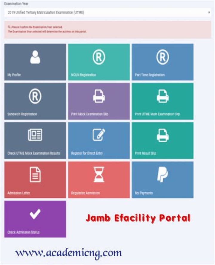 JAMB Efacility Portal Login Dashboard 2023