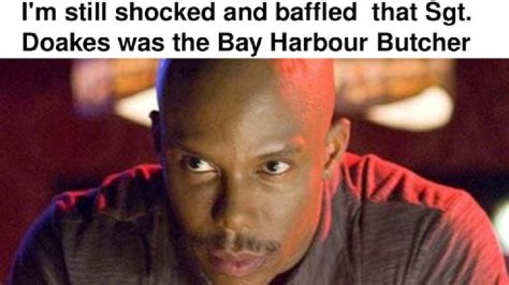 James Doakes looking at off screen character in Dexter