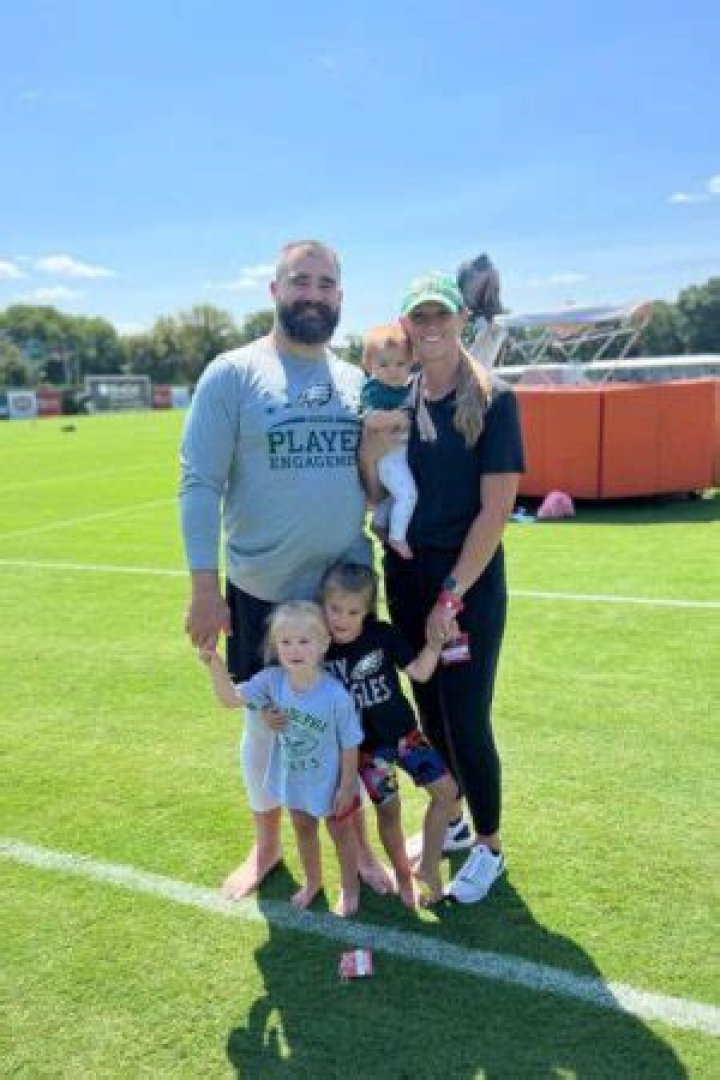 Jason Kelce Daughter Hiking Football Wyatt Kelce Imitating Father