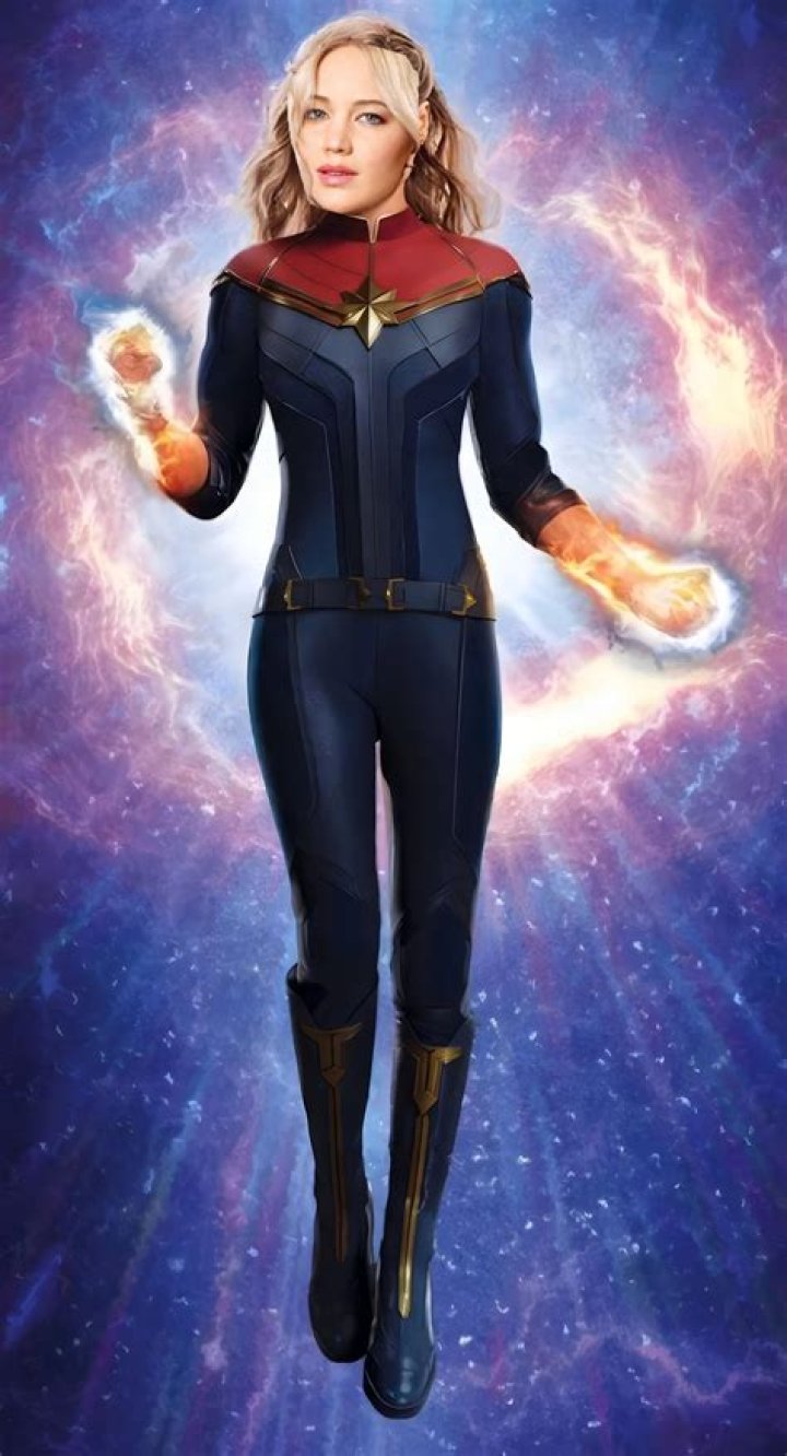 Jennifer Lawrence as Captain Marvel in The Avengers (Recasted)