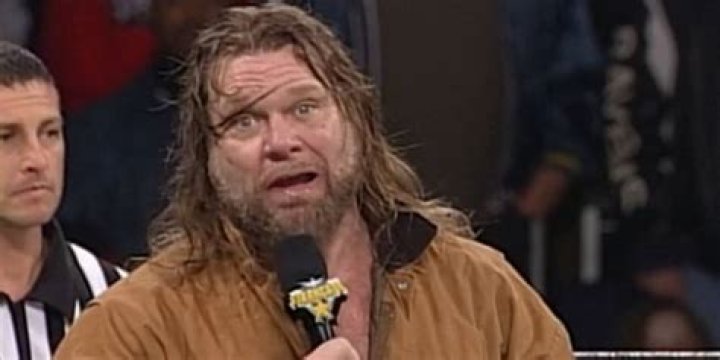 Jim Duggan cutting a promo in WCW.