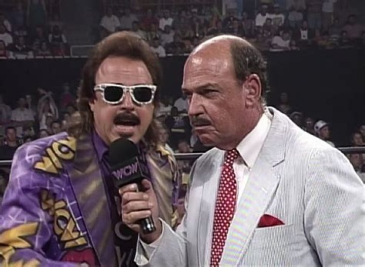 Jimmy Hart and Mean Gene Okerlund in WCW