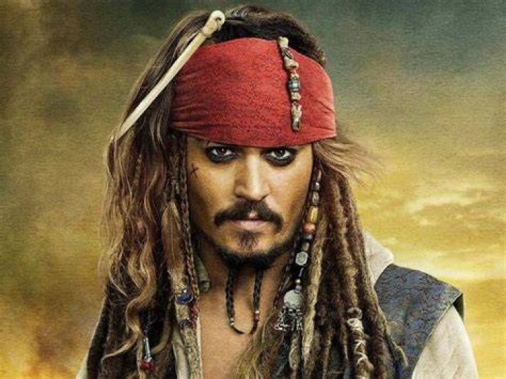 Johnny Depp as Captain Jack Sparrow in The Pirates of the Caribbean.