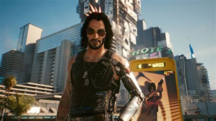 Johnny Silverhand in Cyberpunk 2077 Phantom Liberty, leaning against an open AV and smoking a cigarette.