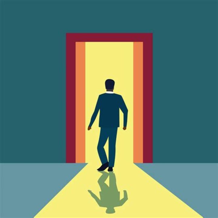 large scary man walking into a room behind a girl in it follows